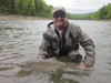 Grant Reid Releasing Salmon at McDonald Pool